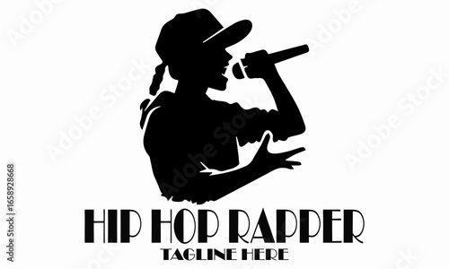 Hip hop rapper logo design and hip hop rapper vector illustration