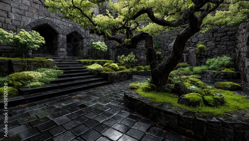 A damp, walled garden