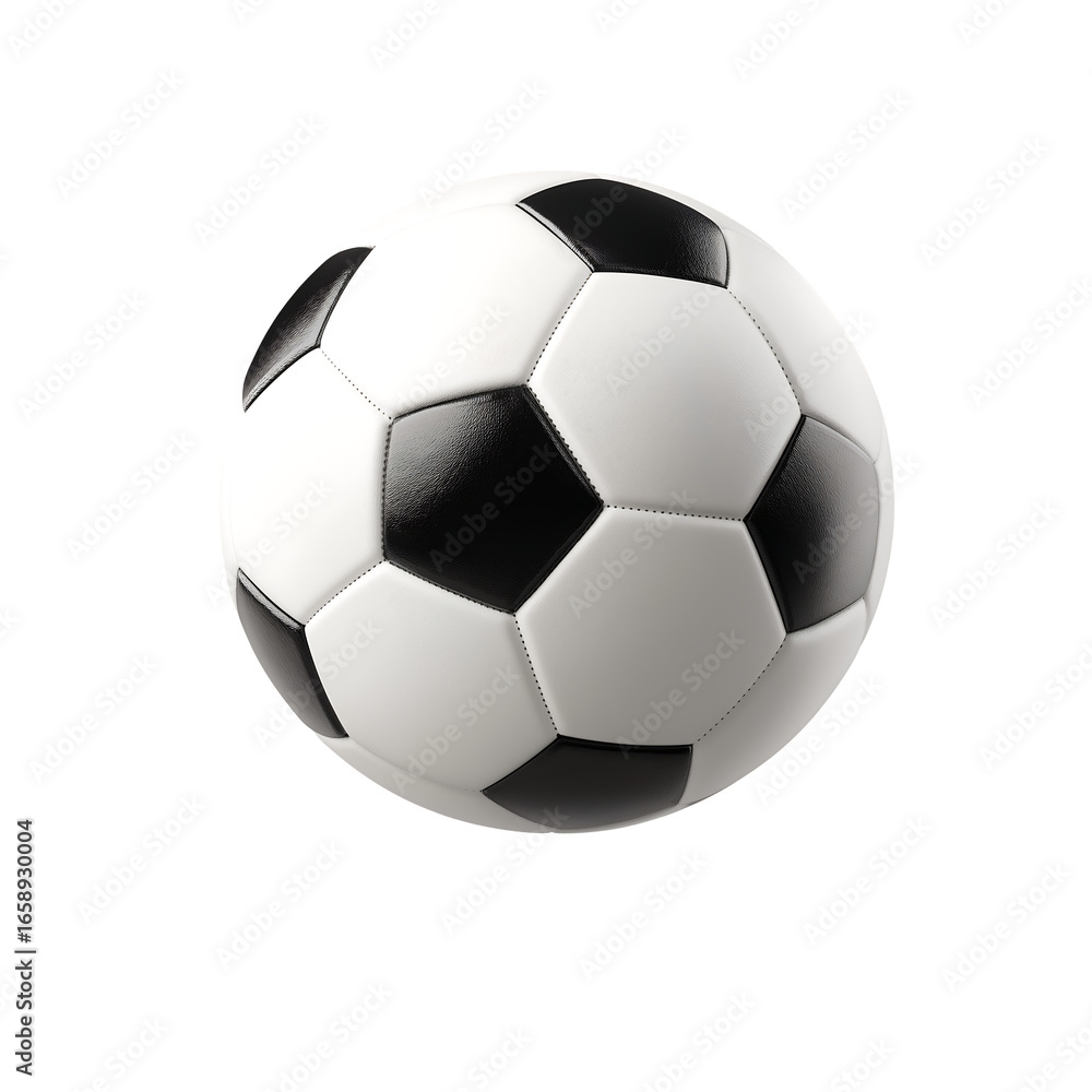 Fototapeta premium Classic Black and White Soccer Ball Sports Equipment, Game, Football, Competition
