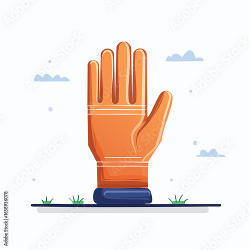 Orange Sport Glove Illustration On White Background
