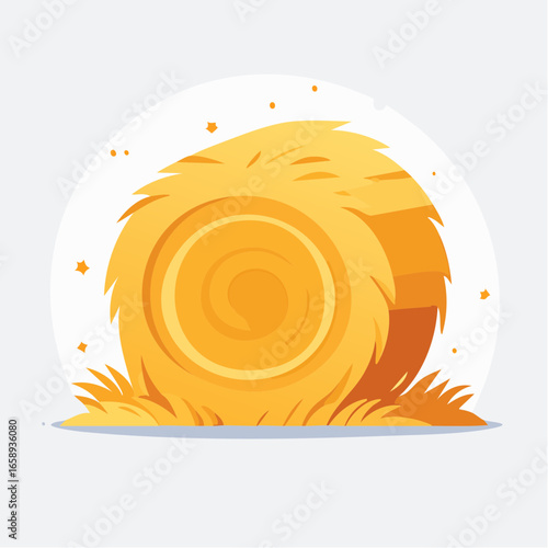 Round Hay Bale Illustration