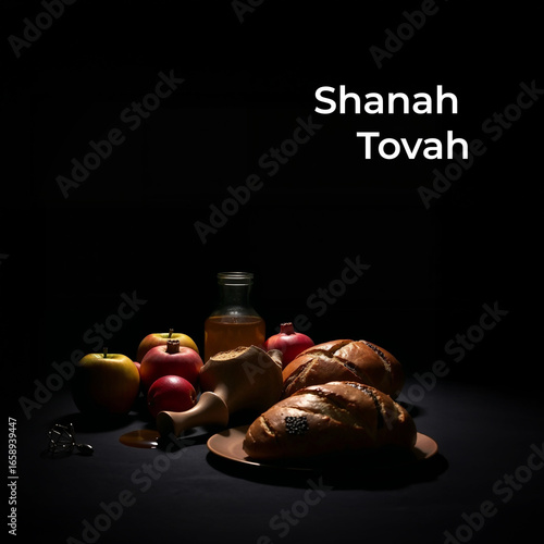 Shanah Tovah Template Design,  Wishing You a Sweet and Joyful