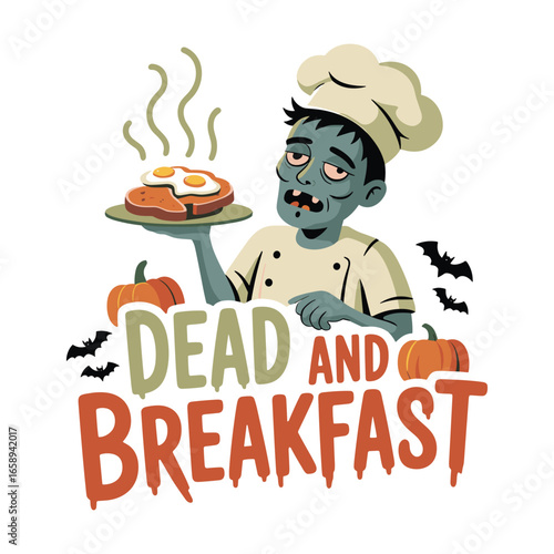 dead and breakfast helloween t shirt design