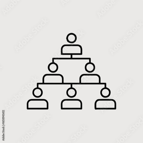 Professional organizational chart depicting teamwork, leadership, and company hierarchy for business strategy.
