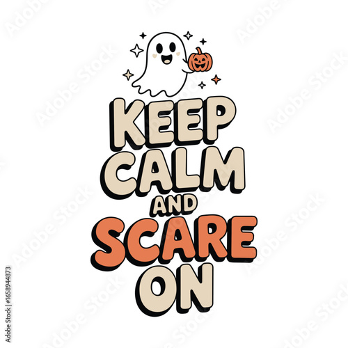 keep calm and scare on helloween t shirt design