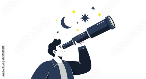 Exploring the cosmos with a keen eye, a journey into the celestial realm with a telescope, an astronomer gazing into the night sky seeking