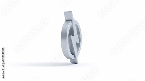 3D Rendered Silver Dollar Sign Isolated on White.