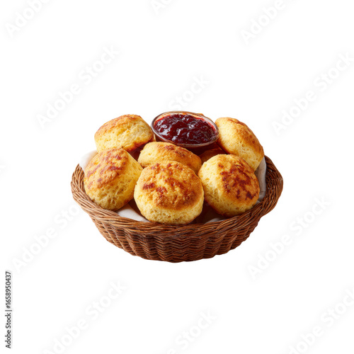 Wallpaper Mural Buttery Biscuits with Cranberry Sauce in a Rustic Basket Torontodigital.ca
