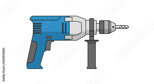 Blue and gray drilling machine, a versatile tool for construction and repair projects that offers reliability and efficiency in various applications