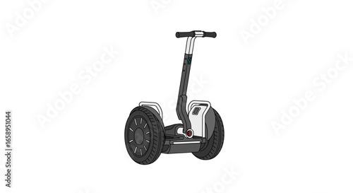 Digital Render of a Two-Wheeled Self-Balancing Scooter Isolated on White Background Portraying Modern Urban Mobility
