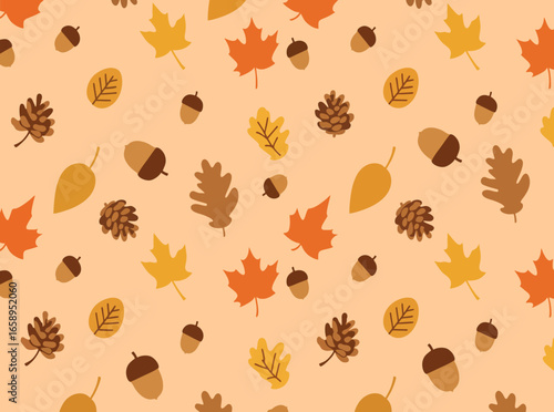 seamless pattern with autumn leaves