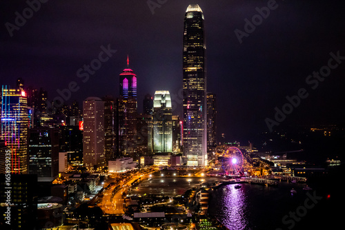 hong kong skyline at night