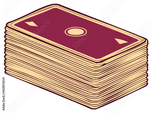 A Stack of Tarot Cards Ready for Fortune Telling in a Mystical Illustration Style