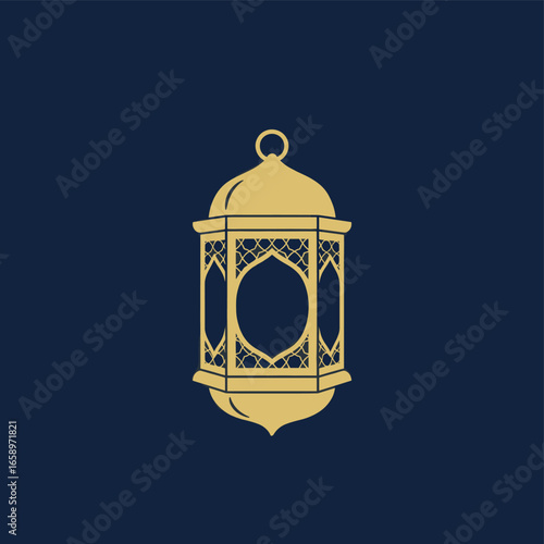 Wallpaper Mural Elegant Ramadan Lantern - Islamic Decorative Light on Dark Background Torontodigital.ca