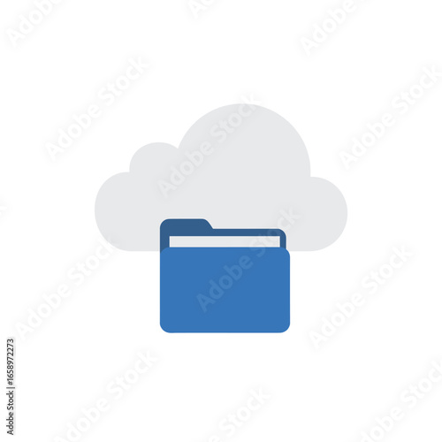 Cloud Storage with Folder Icon for File Management