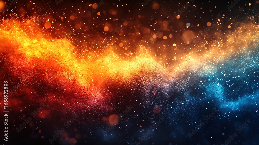Fototapeta premium Abstract image with a fiery orange and cool blue color gradient effect.