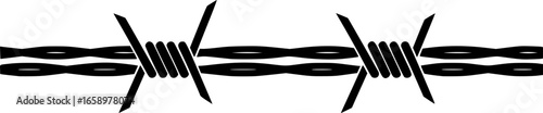  barbed wire line art silhouette vector illustration