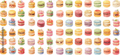 macaroon watercolor clipart 