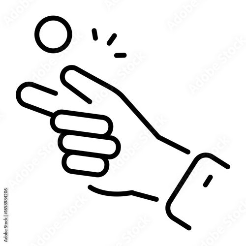 A line style icon representing a toss moment