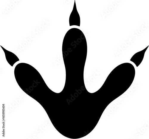 Stylized Prehistoric Reptile Footprint Icon A Bold Black Silhouette Representing Ancient History and Extinct Creatures for Educational or Adventure-Themed Designs