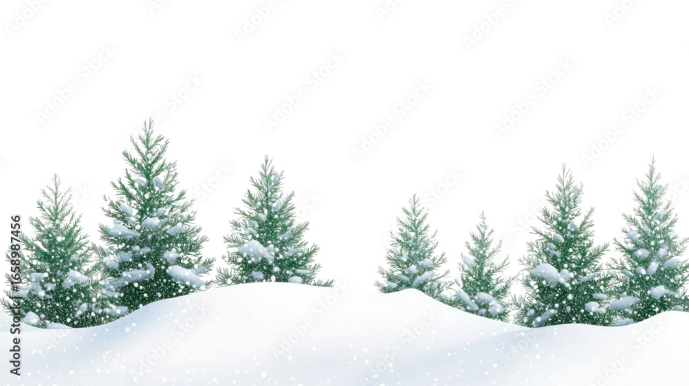 Fototapeta premium PNG Christmas tree forest trees pine snow.