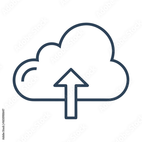 Cloud upload icon with an upward arrow