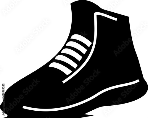 illustration of a shoe This distinctive running shoe icon blends simplicity with athletic symbolism "Dynamic Stride Silhouette of a High-Performance for Speed, fitness applications Endurance, 