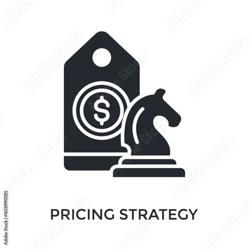 Pricing Strategy Icon Glyph Style. Vector Illustration For Graphic Design