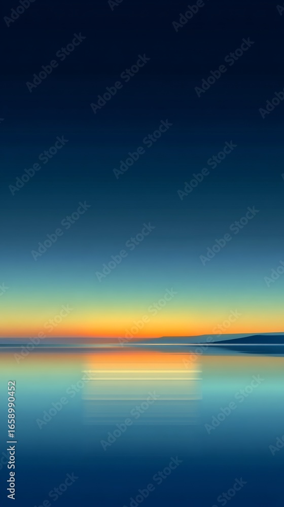 Fototapeta premium Minimal abstract ocean horizon smooth color fade modern vertical background