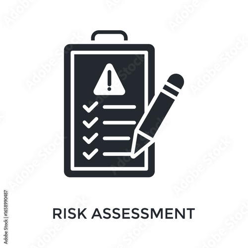 Risk Assessment Icon Glyph Style. Vector Illustration For Graphic Design
