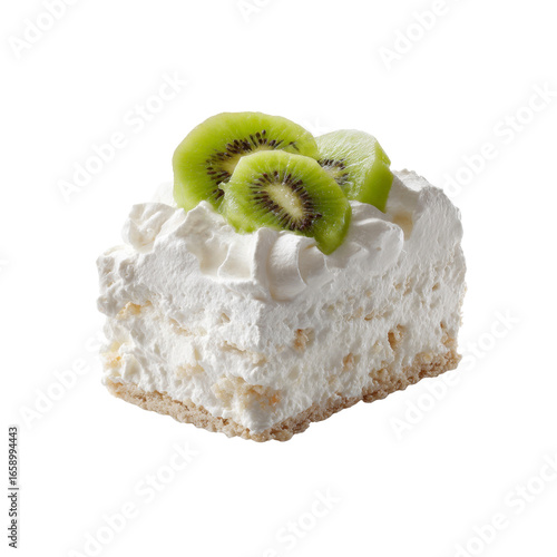 Delicious Kiwi Pavlova Slice with Whipped Cream