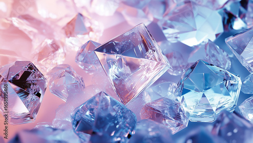 Chaotic Glass Shapes Background