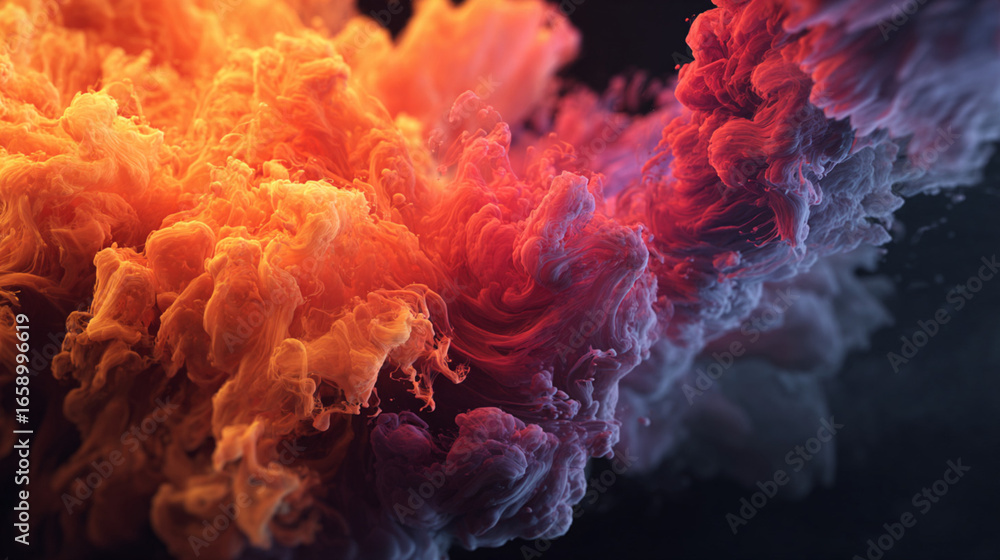 Obraz premium Colorful Powder Explosion Abstract Background, Generative AI
