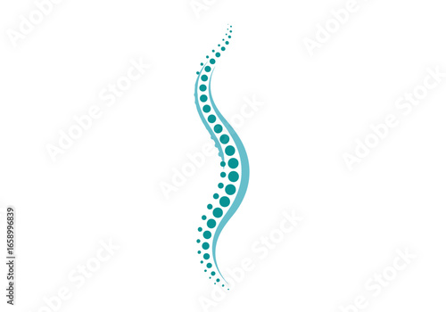 Illustration of a healthy spine with dots.