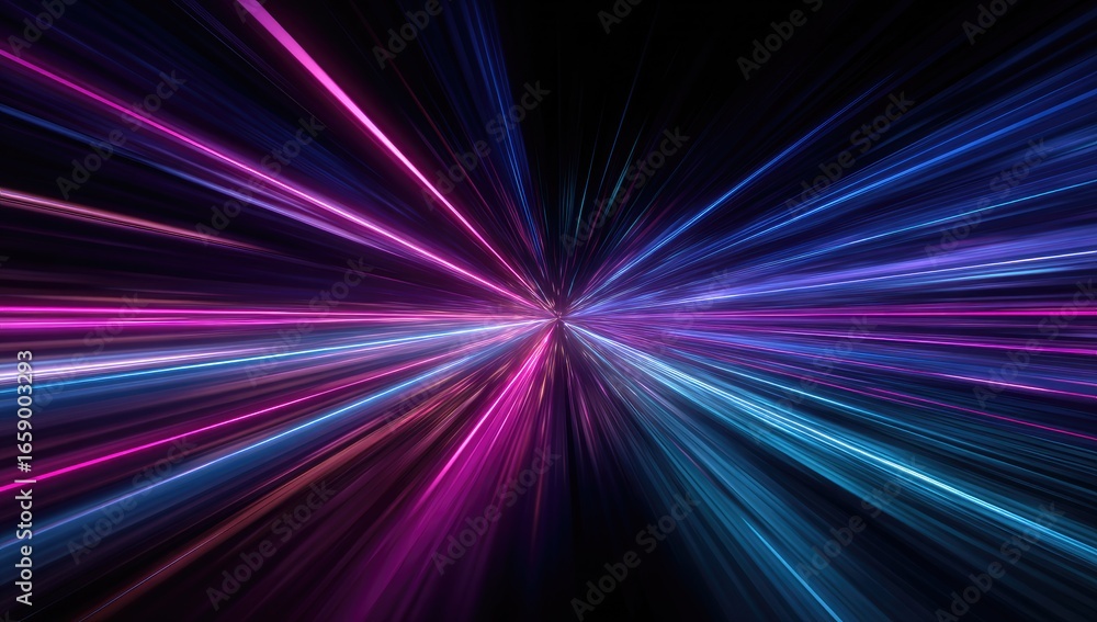 Obraz premium Abstract vibrant radial lines of light