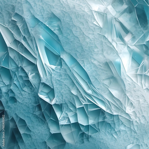 Wallpaper Mural A stunning display of ice crystals forming an abstract, geometric pattern in blue and white. Torontodigital.ca