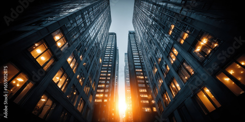 Dramatic Cityscape at Sunset