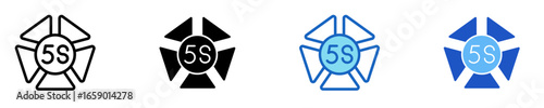 5S Principles  Icon Set Multiple Style Collection
