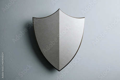 A powerful metaphor for legal protection or ethical defense, showing a shield-like structure composed of intricate, interconnected lines and textual elements.