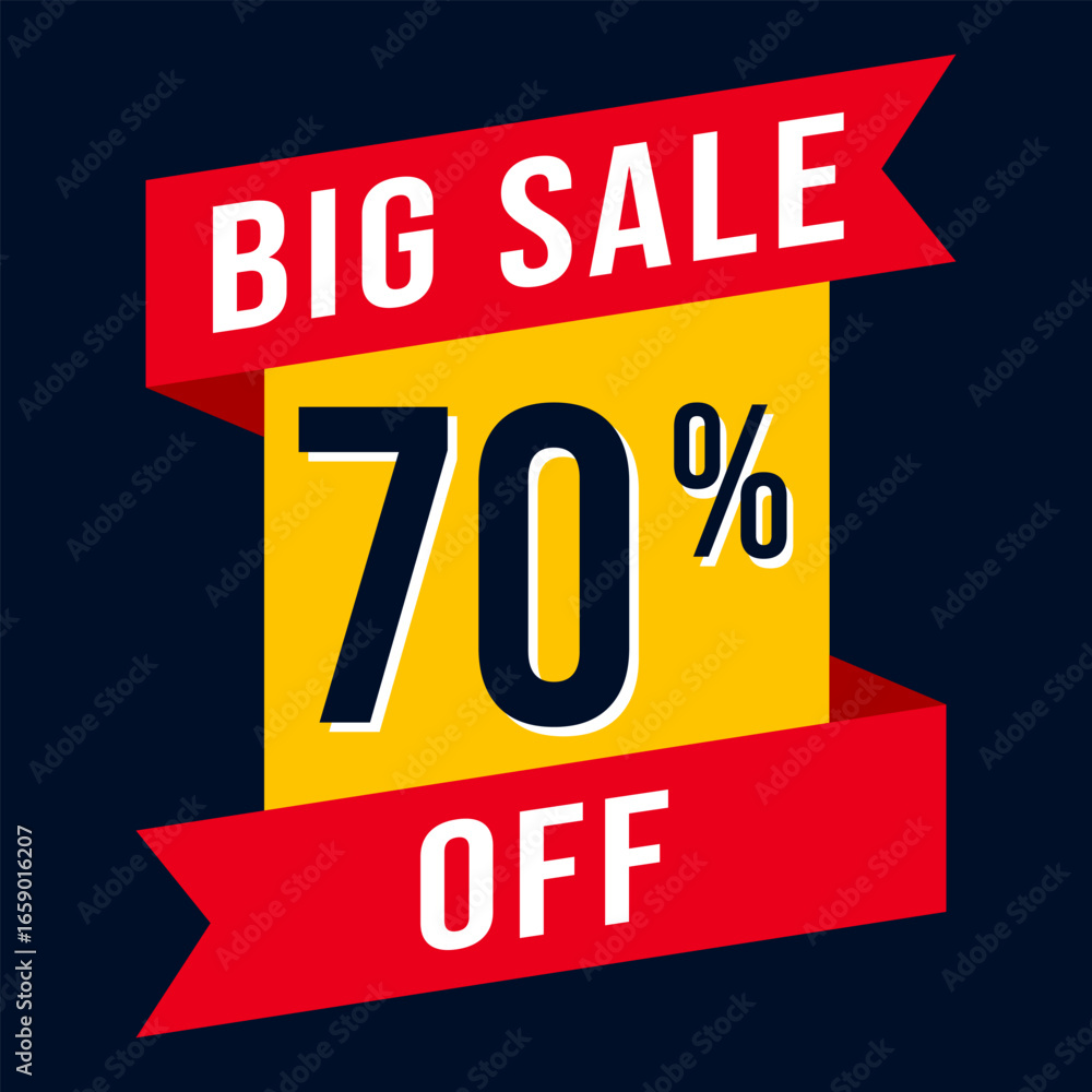 Fototapeta premium Big Sale % Discount label, vector illustration