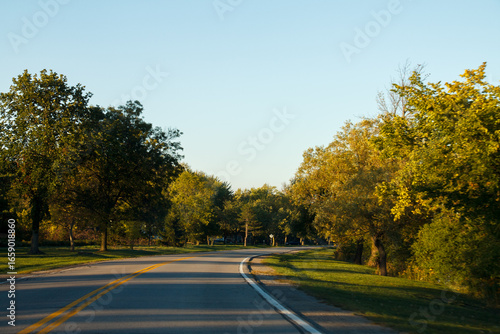 Beautiful road of Niagara river parkway in Niagara Falls, Ontario, Canada