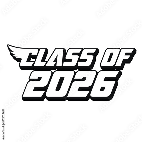 Class of 2026 typography design vector. Editable class of 2026 typography design
