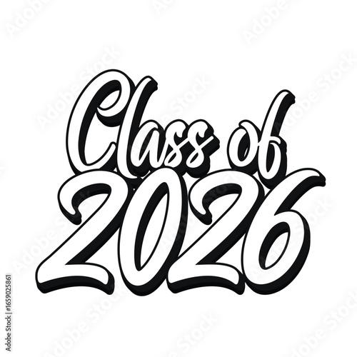 Class of 2026 typography design vector. Editable class of 2026 typography design