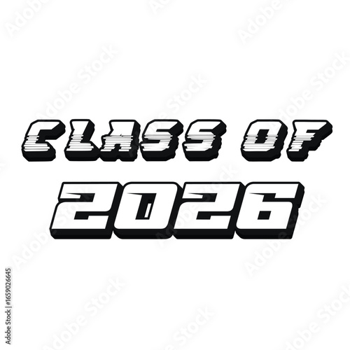 Class of 2026 typography design vector. Editable class of 2026 typography design