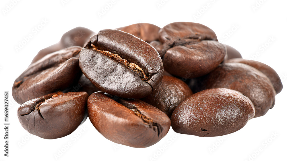 Obraz premium Roasted Coffee Beans Close Up Dark Background