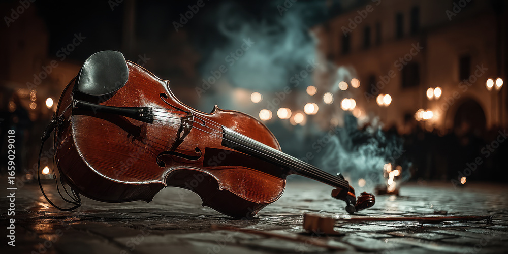 Fototapeta premium A Cello's Night on the Town