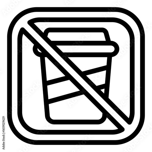no drink outline icon prohibiting beverages in museum exhibition areas