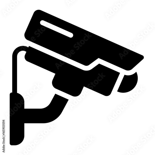 security camera glyph icon monitoring museum halls and artifacts