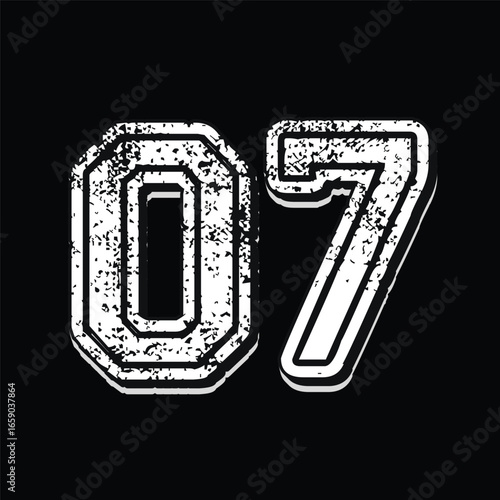Jersey number 7 - Sport sign
