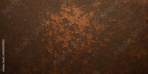 Grungy, old brown metal background with a textured rusty surface and corrosion pattern